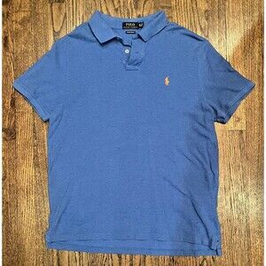 Polo Ralph Lauren Custom Slim Fit Sz XL Faded Royal Heather Pink Horse